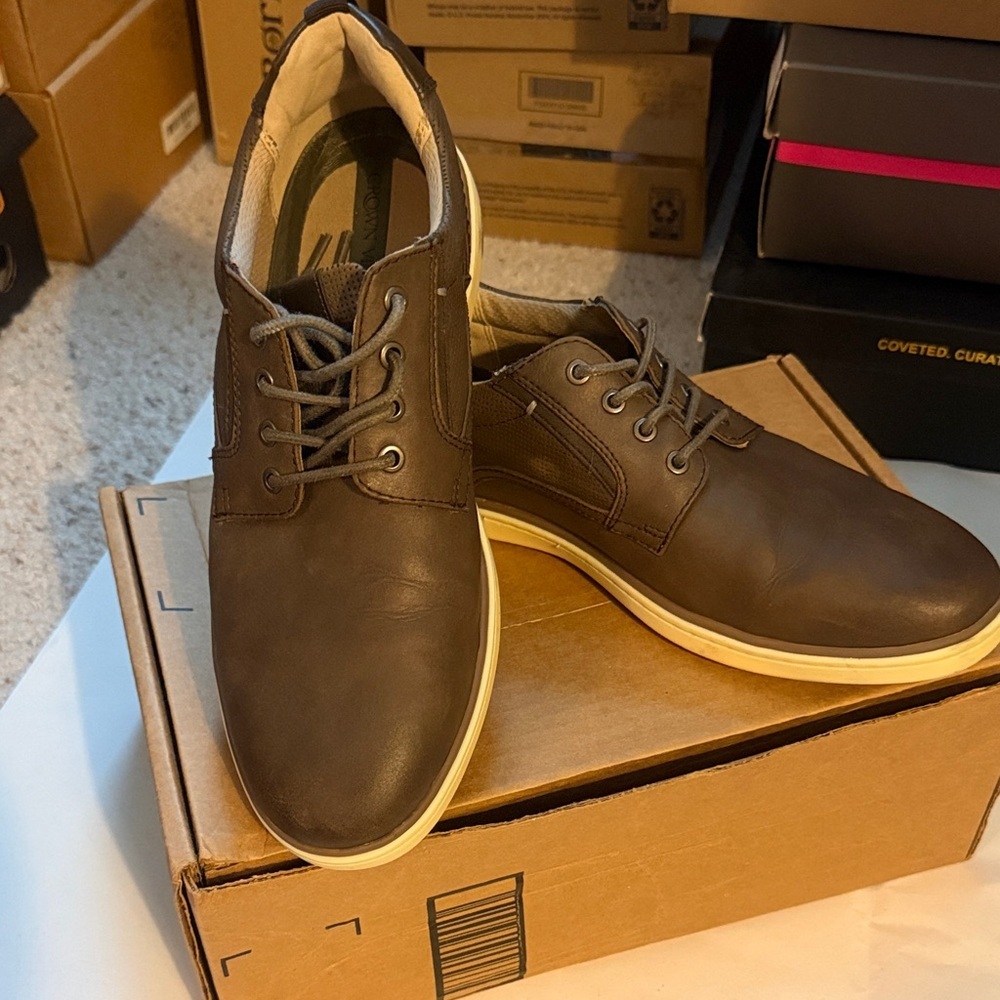 Crown Vintage Men's Dark Brown ERREN Low Profile Oxford Lace-Up